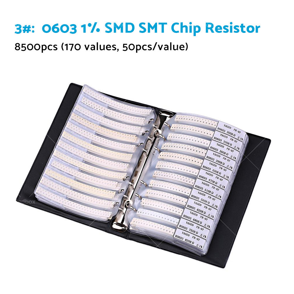 1x 0201/0402/0603/0805/1206 SMD/SMT Capacitor Chip Resistor Samples Book Kit