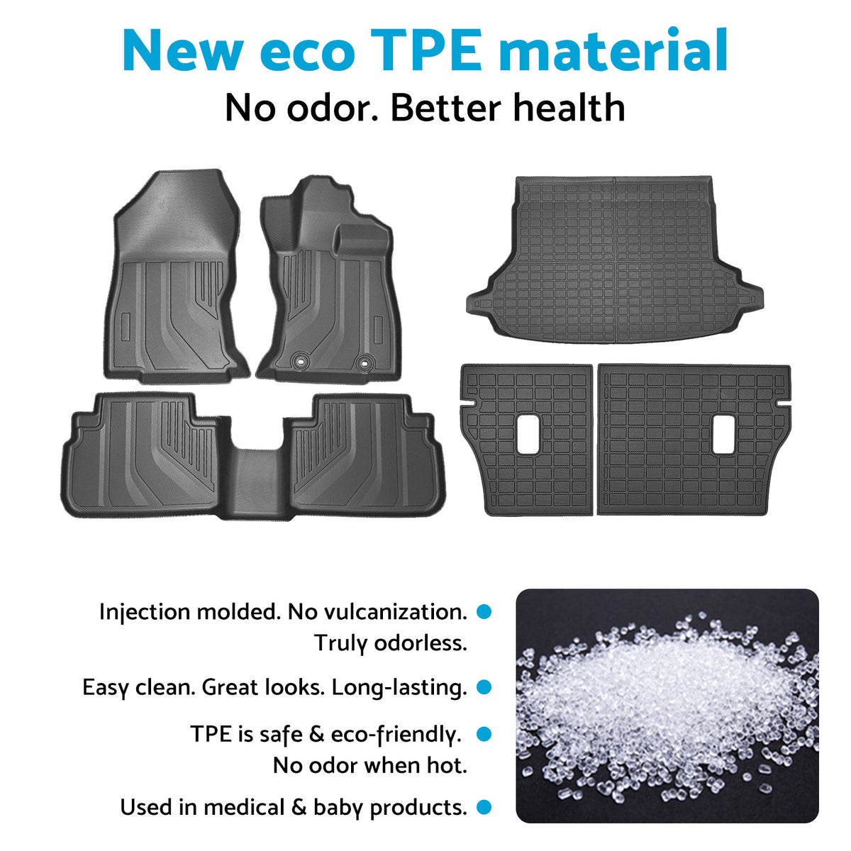 6Pcs Floor Mat Boot Liner Set 3D All-Weather Suitable For Subaru Forester 18-25