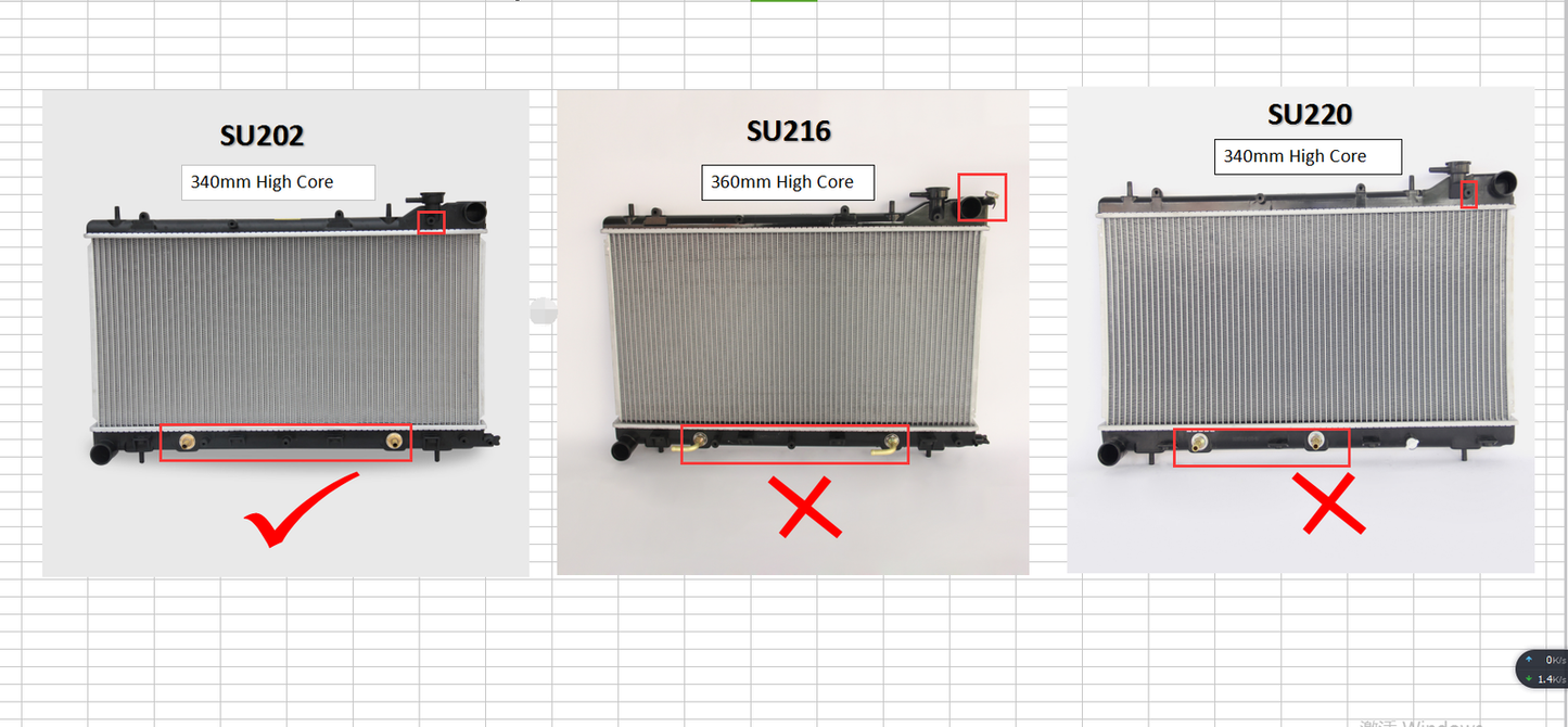 RADIATOR FIT SUBARU FORESTER IMPREZA WRX EJ20 2. 0L Non Turbo AT MT 97-02