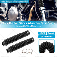 Motorcycle Rubber Front Fork Cover Dust Gaiters Gaitor Boot Shock Absorber Black
