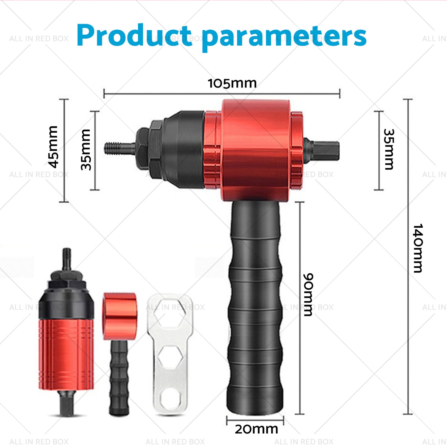 Rivet Nut Tool M3-8 Nutsert Adapter Suitable for Hand Wrench Electric Drill