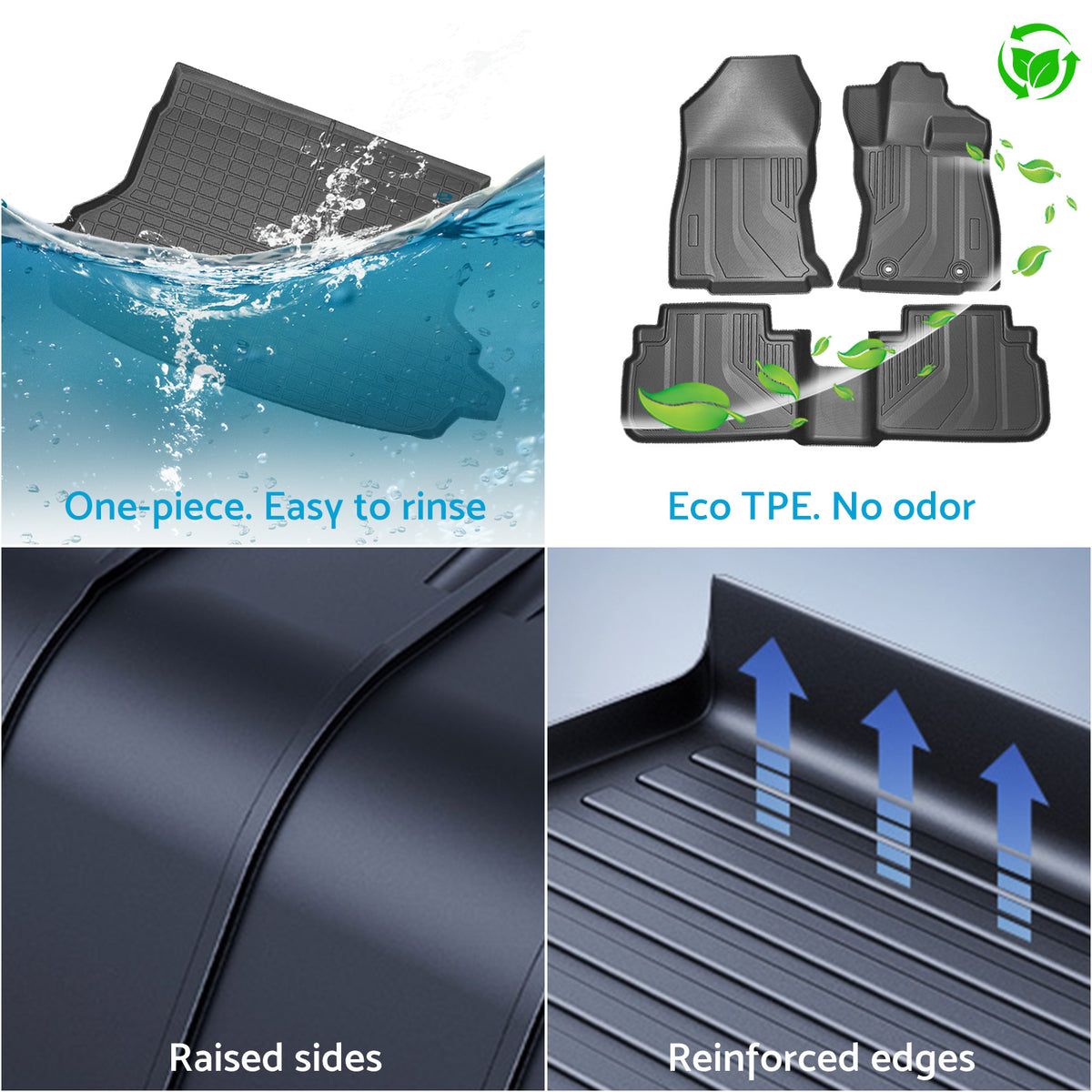 6Pcs Floor Mat Boot Liner Set 3D All-Weather Suitable For Subaru Forester 18-25