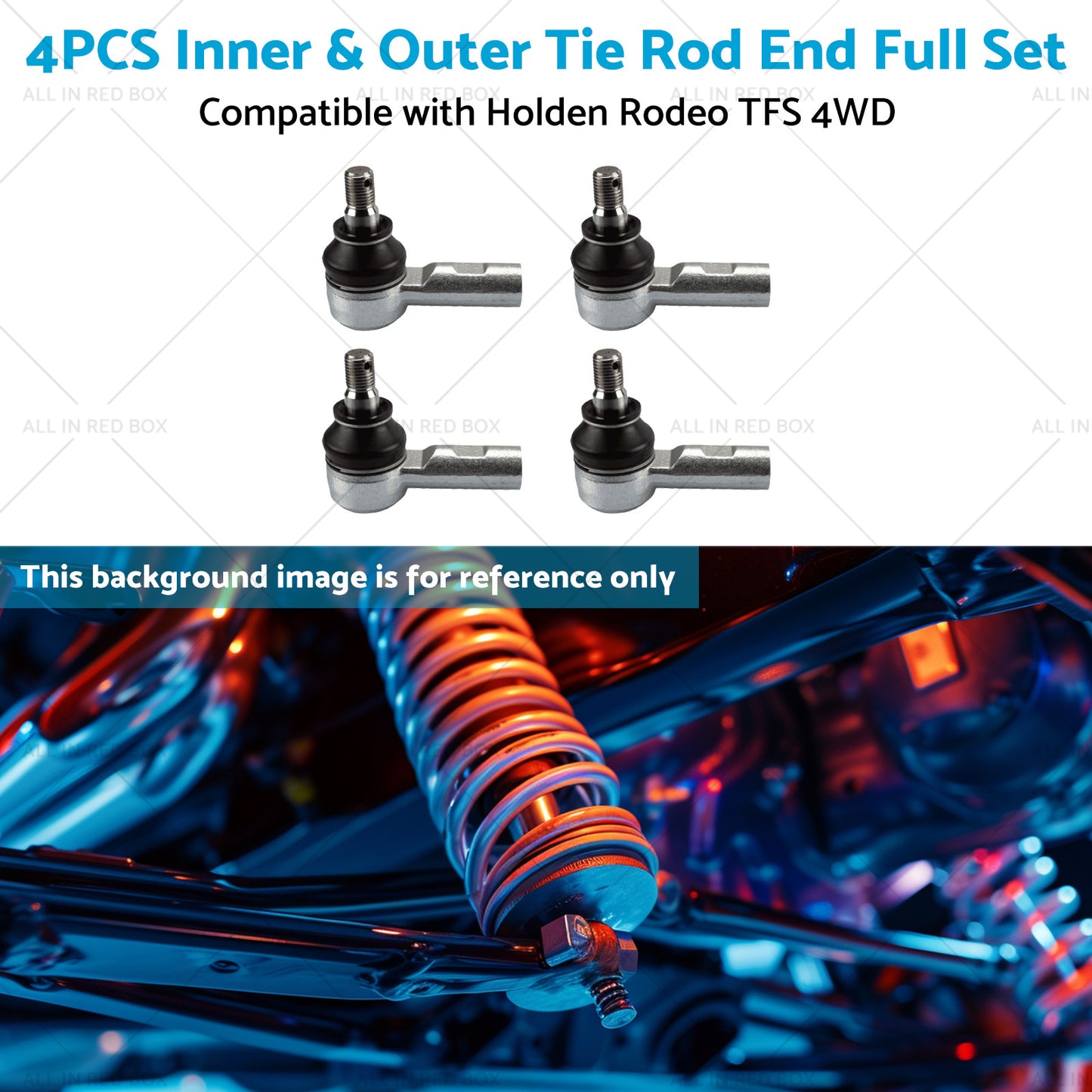 4PCS Inner  and  Outer Tie Rod End Full Set Suitable for Holden Rodeo TFS 4WD 89-03