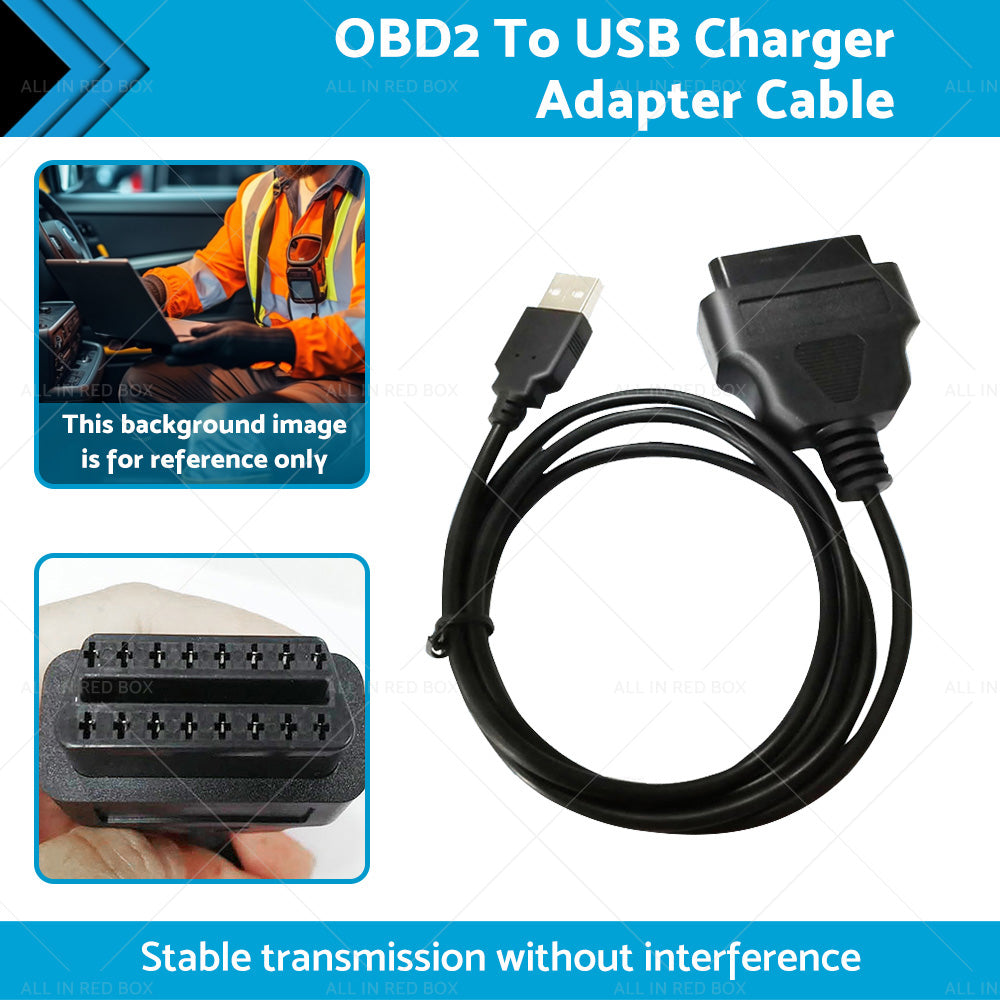 16 Pin OBD2 To USB Port Charger Adapter Cable Connector Diagnostic Tool