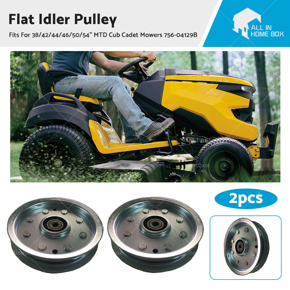 2 X Flat Idler Pulley For Cub Cadet  and  MTd Ride on Mowers 756-04129 , 753-08171