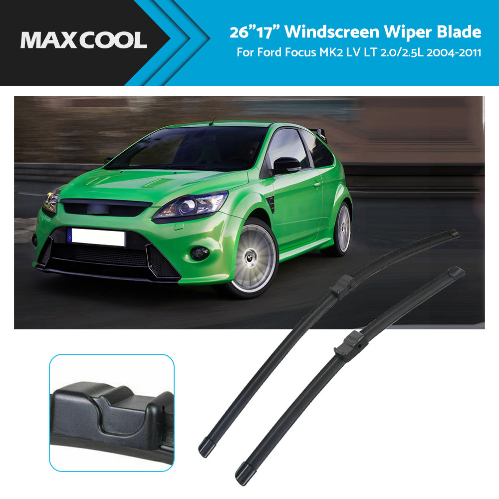 Pair Front Windscreen Wiper Blades 26 inch   17 inch  Fits For Ford Focus MK2 2004-2011