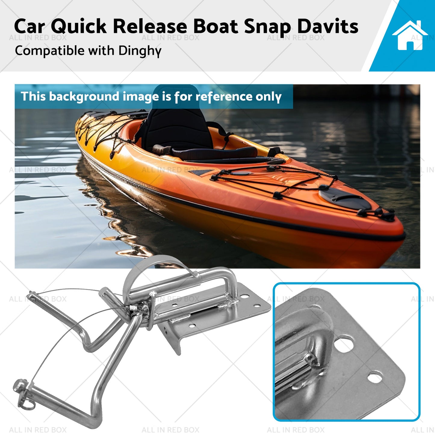 304 Stainless Steel Car Quick Release Boat Snap Davits Suitable for Dinghy