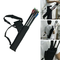 Archery Arrow Quiver Holder 3 Tube Back Waist Shoulder Strap Bag Pouch Hunting