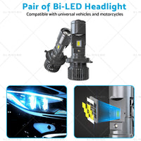 {{ Mini Bi-LED Projector Lens Headlight Globe Bulbs Hi Lo Retrofit RHD H4 9003 100W }} - Buy Car Parts Online at {{ Kaka Auto Parts }}.