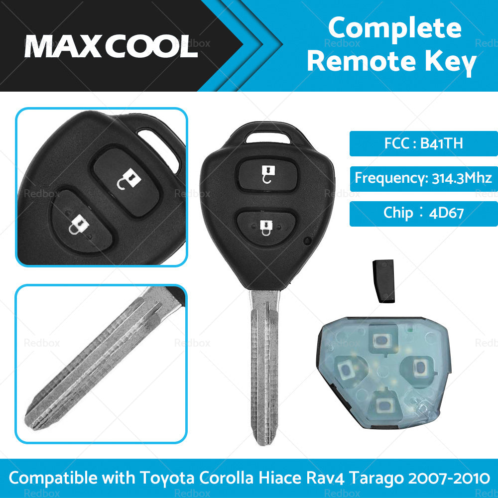 Complete Remote Key Suitable For Toyota Corolla Hiace Rav4 Tarago 07-10