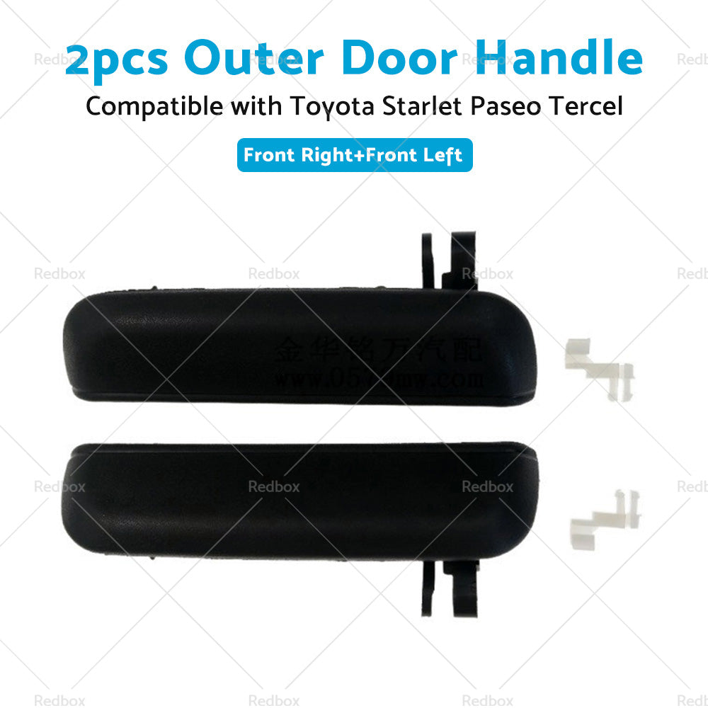 Pair LHRH FRONT Outer Door Handle Suitable For Toyota Starlet EP91 96~99 Black