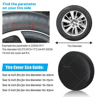 17 Inch Spare Wheel Cover Vinyl 4x4 Tire Covers for 80-83cm or 32 inch  Tyre Diameter