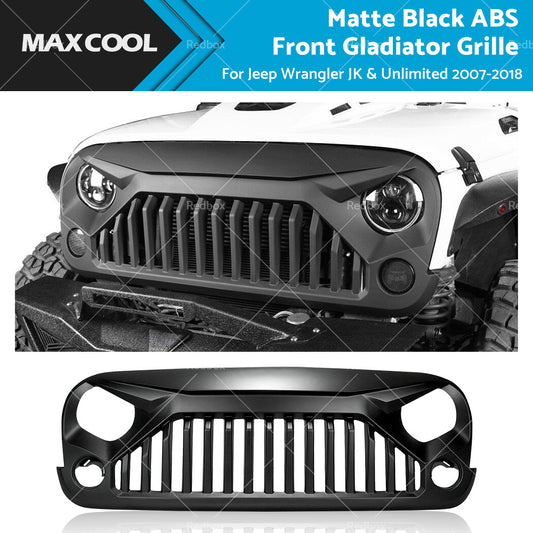 Black Front Gladiator Grille Vander Grill For Jeep Wrangler JK Unlimited 2007-18