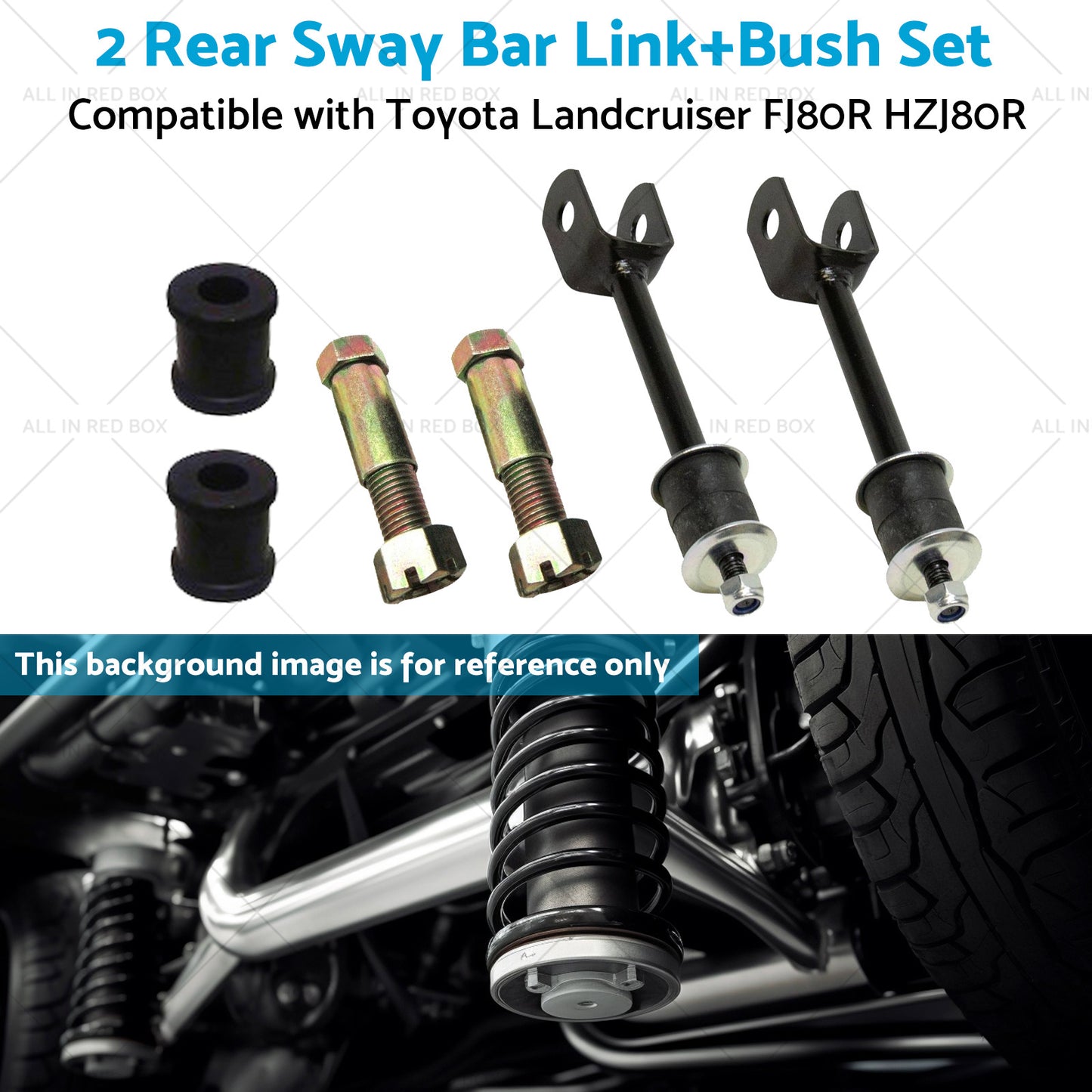 2 Rear Sway Bar Link+Bush Kit Suitablefor Toyota Landcruiser FJ80R HZJ80R HDJ80R