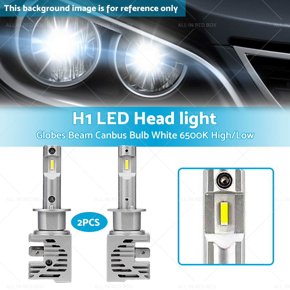 2X H1 LED Car Head light Conversion Globes Beam Canbus Bulb White 6500K High Low