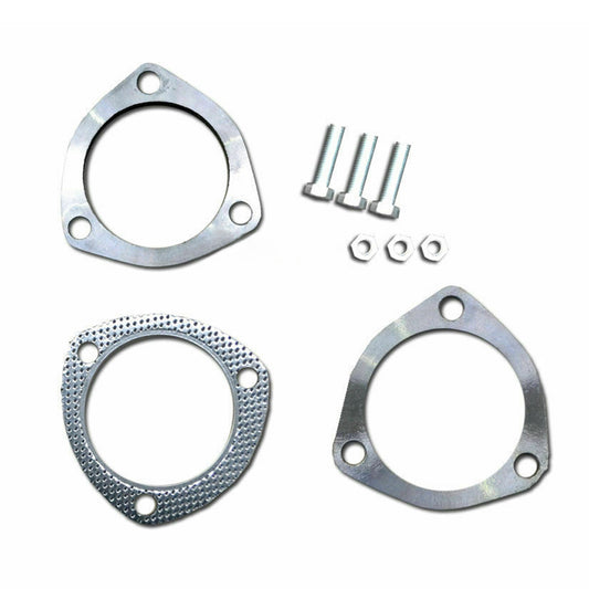 UNIVERSAL EXHAUST FLANGE PLATE SET 304 STAINLESS STEEL 2.5 inch  63MM 3 BOLT GASKET