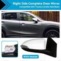 Door Mirror Suitable for Toyota Corolla ZRE182 12-18 Hatch Right White Heated