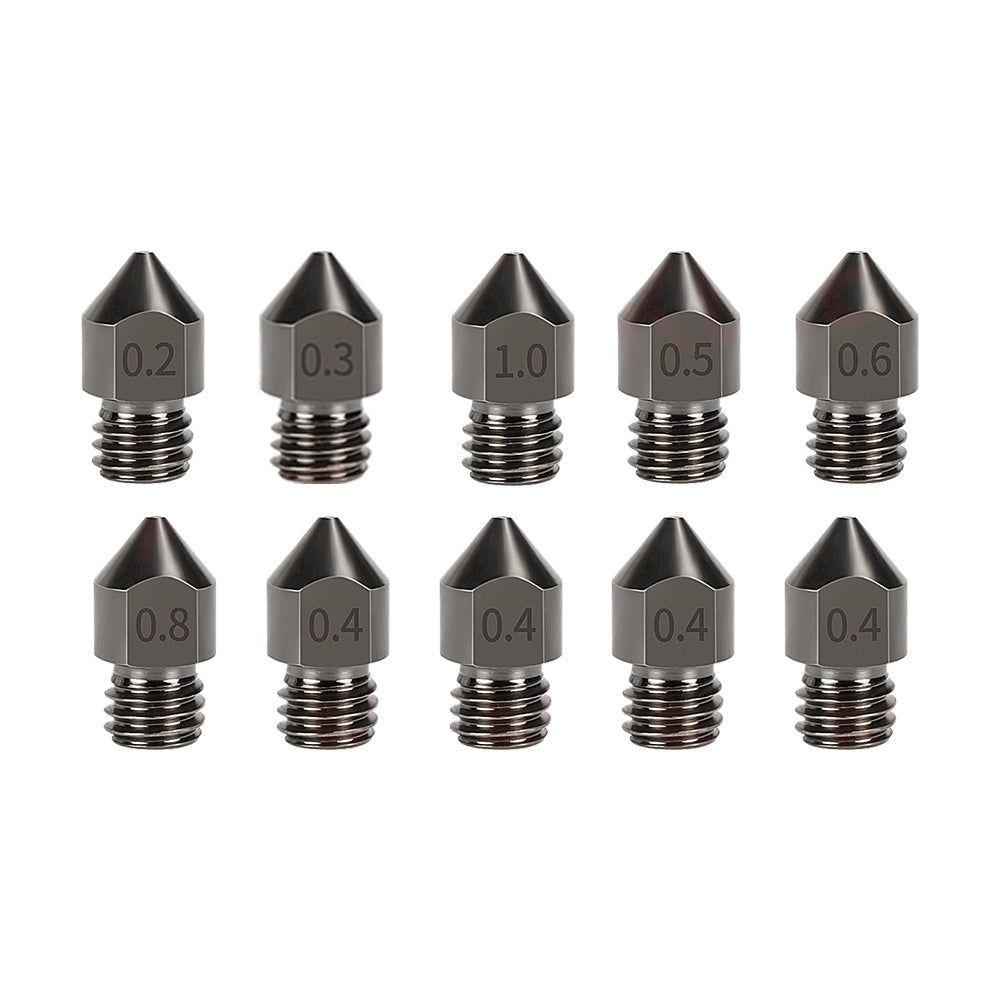 10Pcs Hardened Steel Nozzle Suitable for Creality CR-10 Ender 3 Pro 5 Series