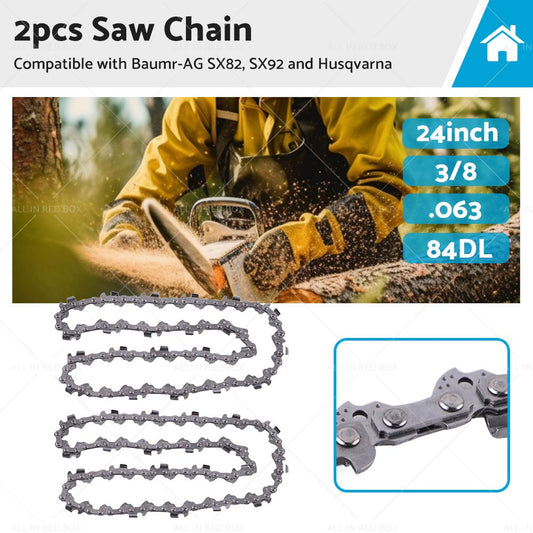 2PCS 24inch 3 8 063 84DL Chainsaw Chain Suitable for BAUMR-AG SX82 SX92 Husqvarna