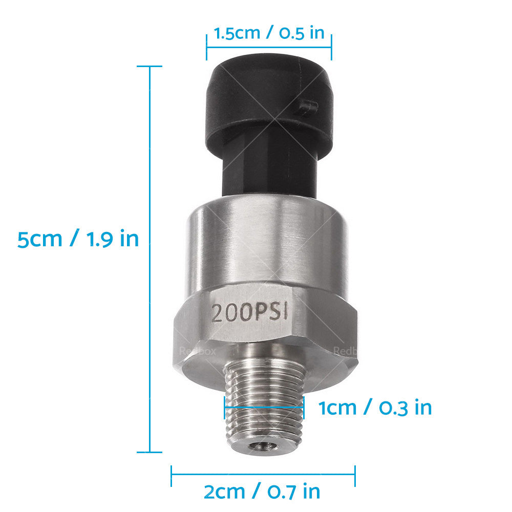 200PSI 5V Pressure Transducer Sender Sensor Stainless Steel for Air Oil Fuel AU