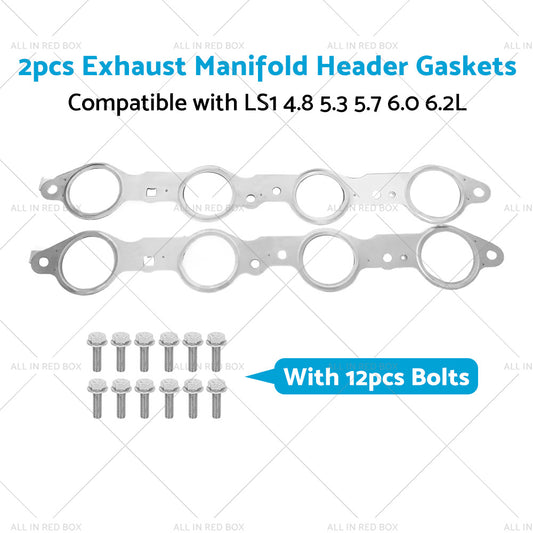 1 Pair Exhaust Manifold Header Gasket Suitable For LS LS1 4.8 5.3 5.7 6.0 6.2L