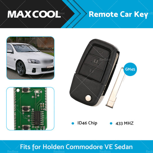 433 MHz Complete Flip Key  and  Remote Car Key ID46 Chip Fit for Holden Commodore VE