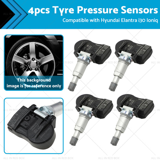 4X TPMS Tyre Pressure Sensors 52933-F2000 Suitable for Hyundai i30 i20N Elantra