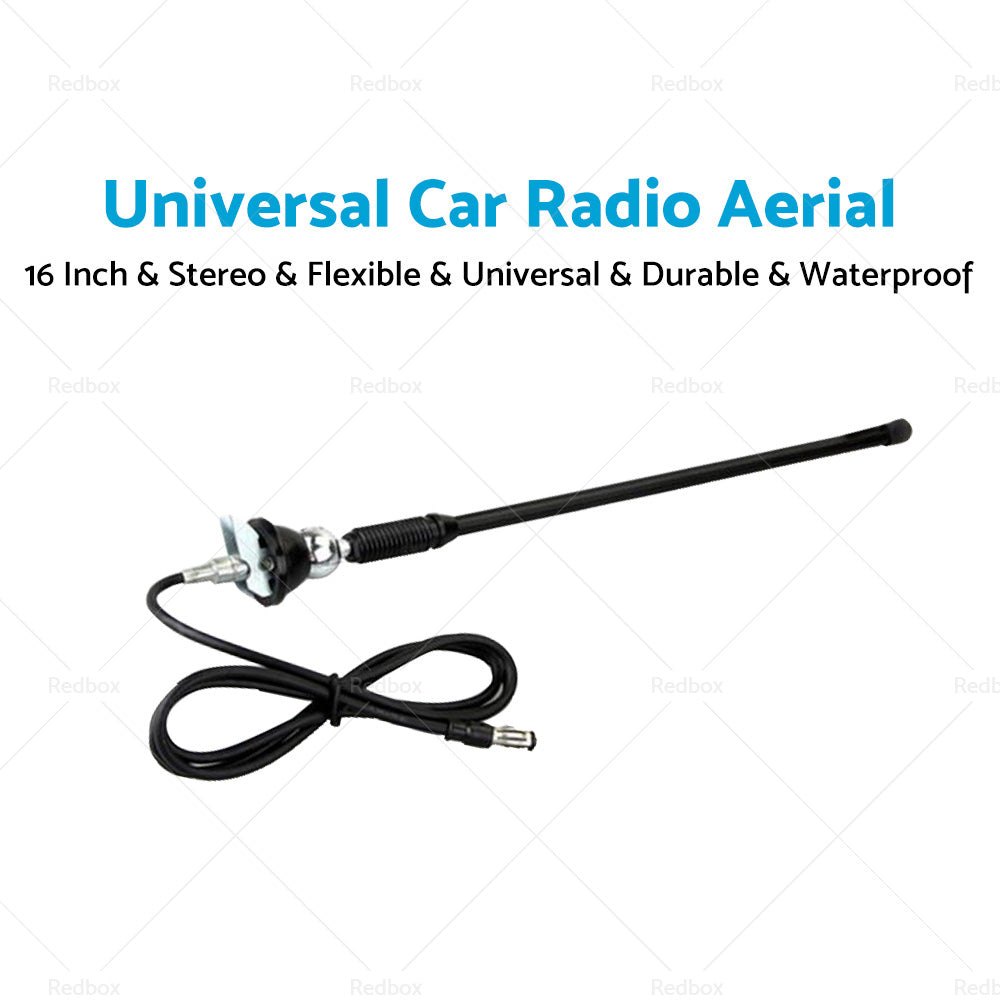 Stereo Aerial Ariel Arial Rubber UNIVERSAL Car Radio Flexible Roof Wing Mounting