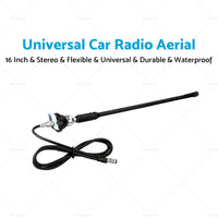 Stereo Aerial Ariel Arial Rubber UNIVERSAL Car Radio Flexible Roof Wing Mounting