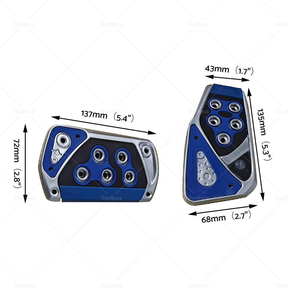 2x Non-Slip Automatic Gas Brake Foot Pedal Pad Cover Car Accessories Parts Blue