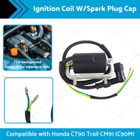 Ignition Coil W or Spark Plug Cap Suitable for Honda CT90 Trail CM91  C90M