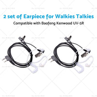 2PCS Covert Acoustic Tube Earpiece Headset Mic Suitable for Baofeng Kenwood