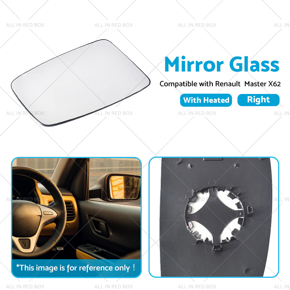 Right Mirror Glass Suitable for Renault Master X62 2010-2019 Heated Convex base