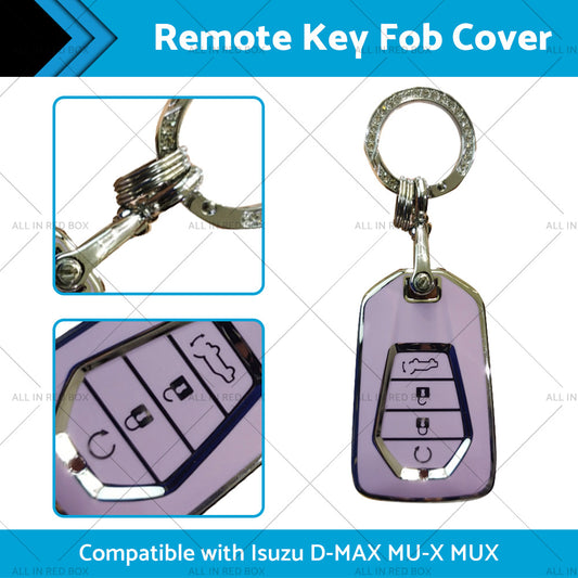 TPU Car Remote Key Fob Cover Suitable for Isuzu D-MAX MU-X MUX 4 Button Purple