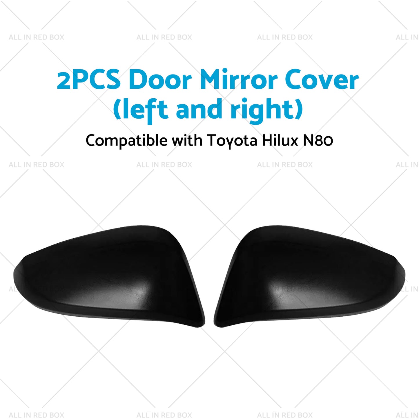 Black Door Mirror Cover Side Cap Guard Suitable for Toyota Hilux N80 2015-2023