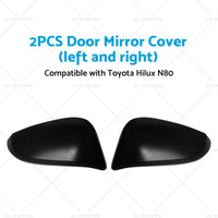 Black Door Mirror Cover Side Cap Guard Suitable for Toyota Hilux N80 2015-2023