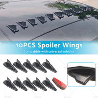 For Spoiler Roof Wing Air Vortex Generator Set of 10 Diffuser Shark Fin Kit