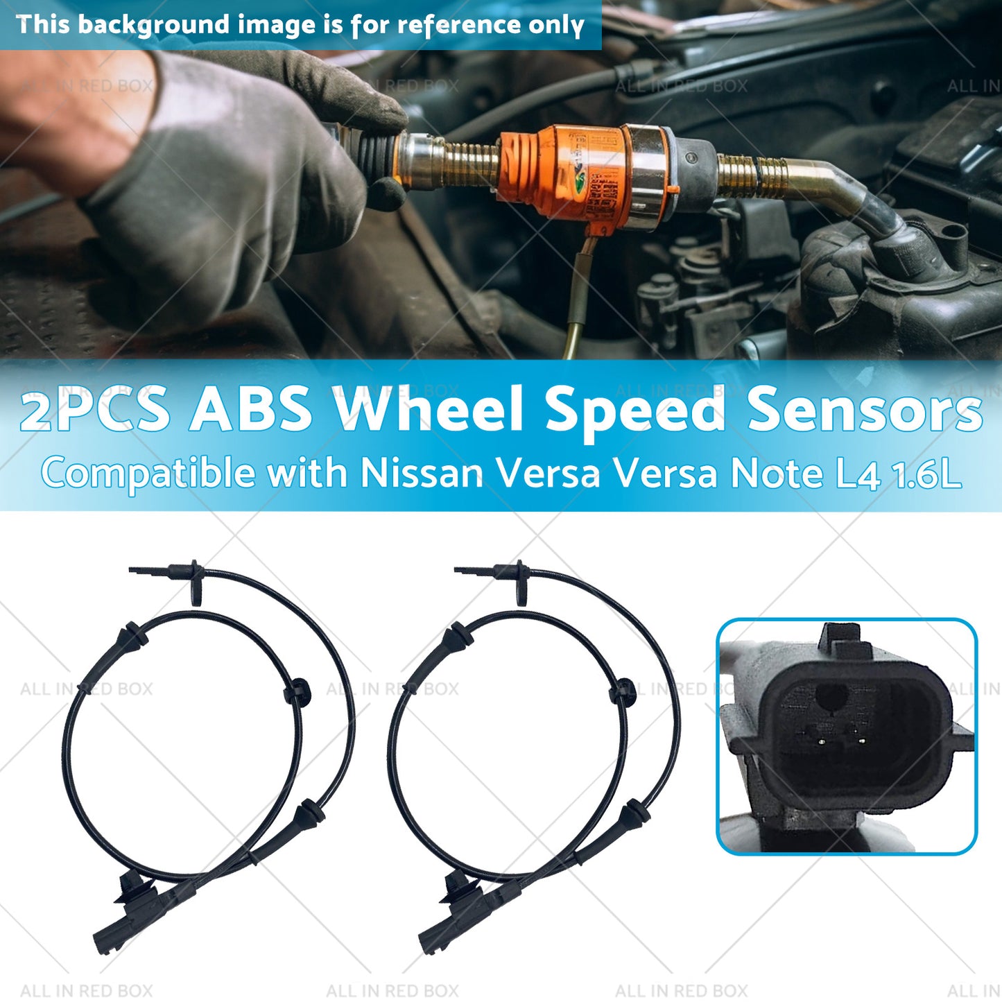 2x Front L or R ABS Wheel Speed Sensor Suitable for  Versa 12-19 Versa Note 14-19