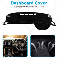 Black Non-Slip Dash Mat Suitable For Nissan X-Trail T33 Qashqai Dashboard Cover