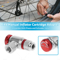 Bike Manual Inflator Cartridge Valve CO2 Inflator Cartridge Adapter Presta