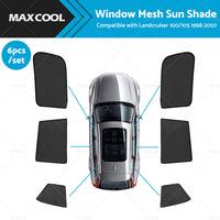 6x Foldable Window Mesh Sun Shade Suitable For Landcruiser 100 105 1998-2007