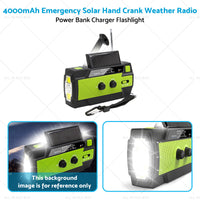 4000mAh Emergency Solar Hand Crank Weather Radio Power Bank Charger Flashlight