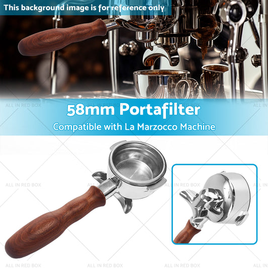 58mm Portafilter Suitable For La Marzocco 2 Spout Filter Basket Wood Handle