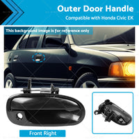 Smooth Black Front Right Outer Door Handle Suitable for Honda Civic EK 1995-2000