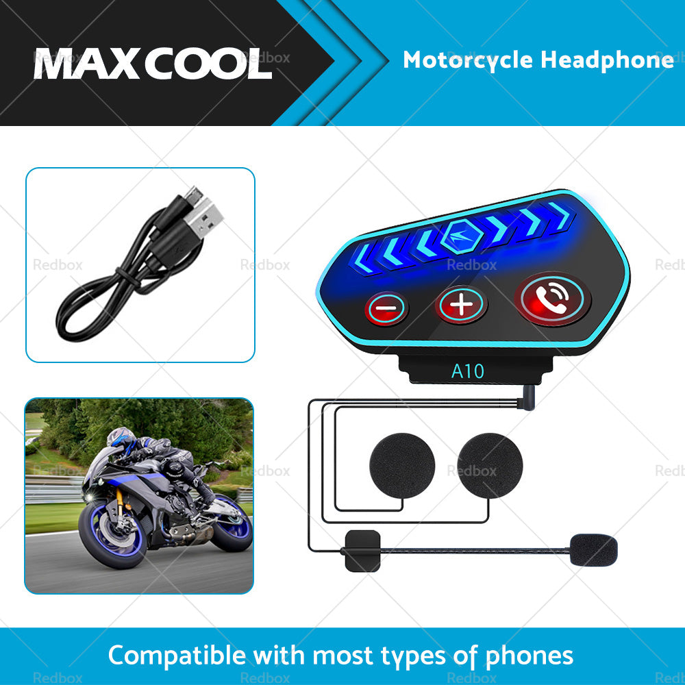 Bluetooth-5. 0 Wireless Motorcycle Helmet Headset Intercom Motorbike Headphone