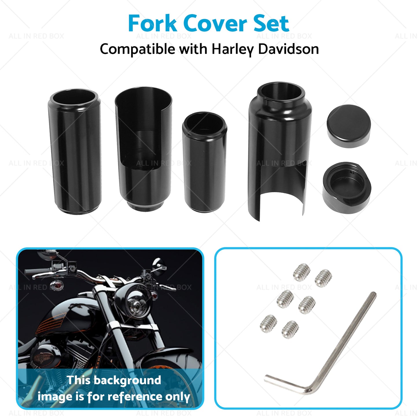 Black Fork Cover Set For Harley Softail M8 Street Bob 2018-2022 Full