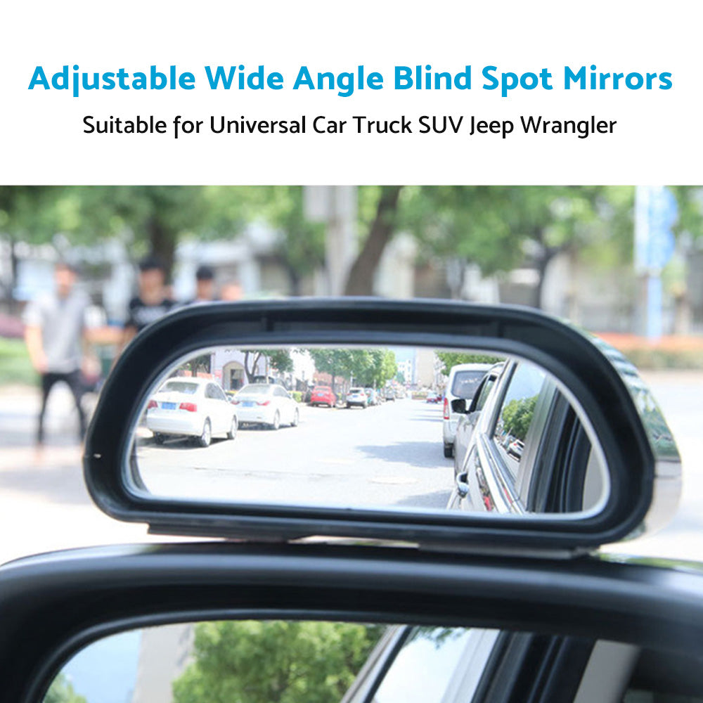 Pair Car Side Blind Spot Mirror Adjust Wide Angle Rear View HD Auxiliary Parking