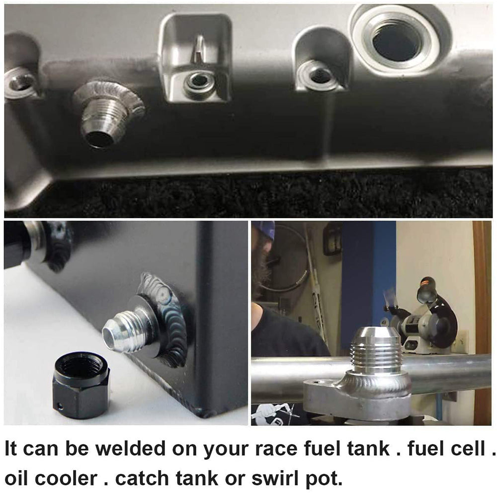 AN8 Male Aluminium weld on JIC bungs x 2 fitting -10AN JXSS032-10-A