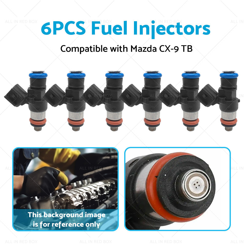 6PCS Fuel Injector Suitable For Mazda CX-9 CX9 TB 3. 7L CA CAY Petrol SUV 07-19