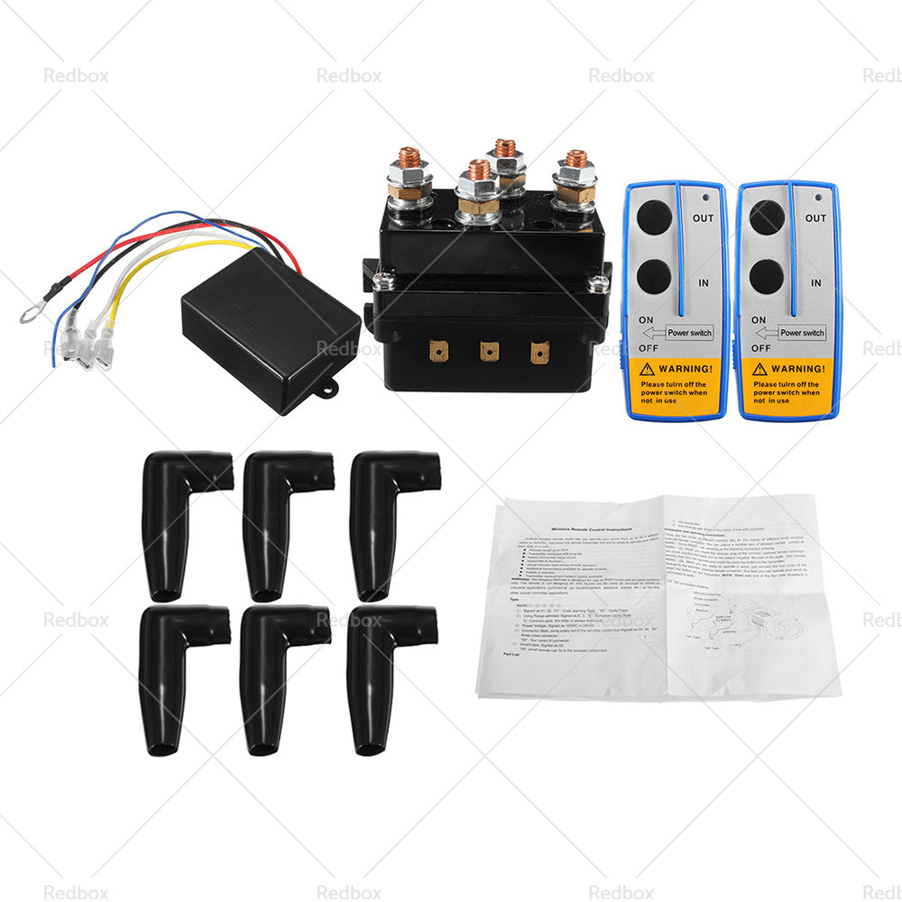 500A 12V HD Electric Contactor Winch Solenoid Twin Wireless Remote Recovery 4x4